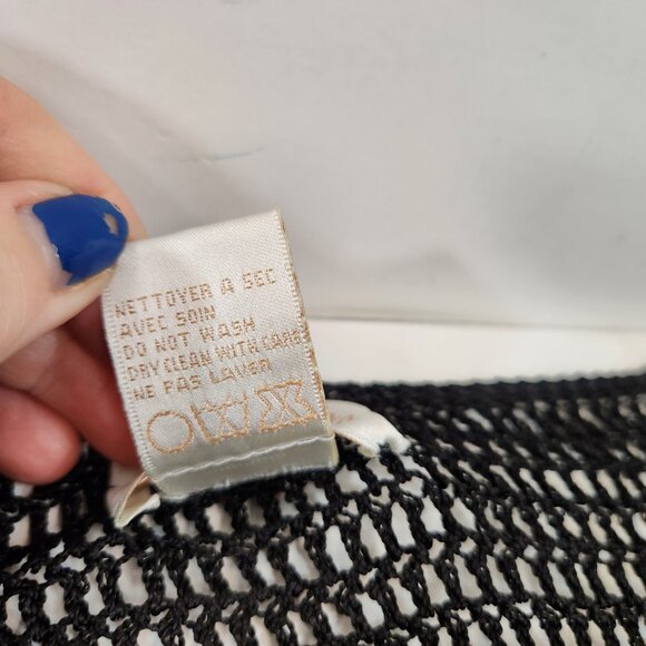 Kroshetta Crocheted Beaded Black Cardigan Y2K Size Medium - Picture 11 of 12